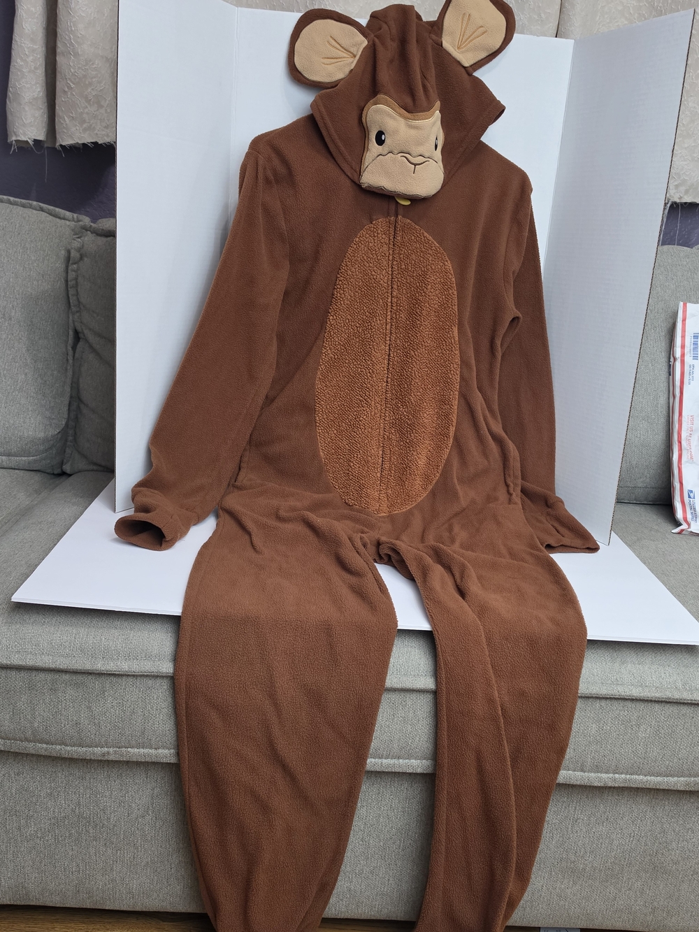 Spirit Brown Monkey Men’s Halloween Costume Hooded One-Piece